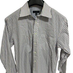 Ted Baker Long Sleeve Button Front Shirt Size 16 34/35 Striped Multicolor